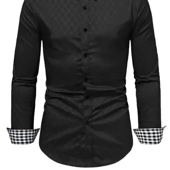 Black Mens Dress Shirt - Picture 2 of 6